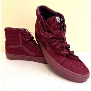 Vans Sk8 Hi Magenta Plum Womens 10 Mens 8.5 Monochrome High Top Skate Shoes